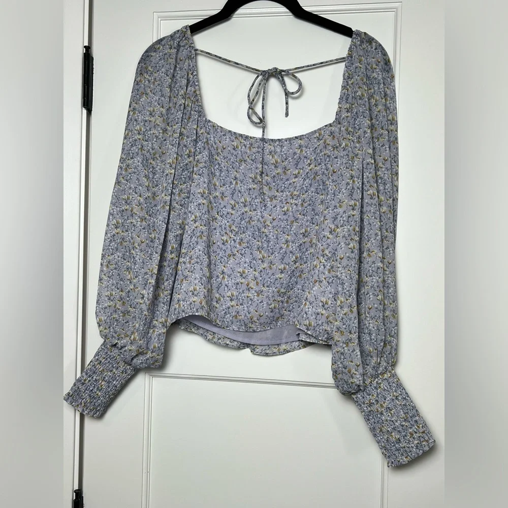 ASTR Long Sleeve Lavender Ruffle Top (Small)